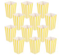 BESPORTBLE 12 pièces Boîtes à Popcorn Papier Rayées Jaunes pour Snacks et Frites Emballage Pratique pour Fêtes Cinéma et Goûter