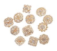 BESPORTBLE 12 Pièces Broche Broche Bouquets De Mariage De Mariage Bricolage Faire La Fête Décorations De Fête Bal De Petit Broch Bouquet Strass Golden