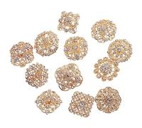 BESPORTBLE 12 Pièces broche broche goodies noel broches femme épingle de sureté Broche de costume - Décoration DIY Mariage clip broche strass broches en cristal corsage strass alliage Golden