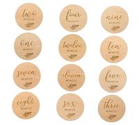 BESPORTBLE 12 pièces Cartes de Garçon Fille Disques Mensuels Doubles Faces Accessoires Photo pour Souvenirs Personnalisés pour Naissance et Premiers Mois