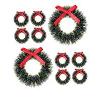 BESPORTBLE 12 Pièces Couronnes de Noël Miniatures pour Maison de Poupées Décorations de Fête Accessoires DIY et Photographie Fait Main pour Créer Une Ambiance Festive