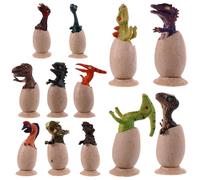 BESPORTBLE 12 pièces Dinosaur Egg Toy Set Mini TPR Soft Plastic Dinosaur Models for Table Decoration Educational Cognitive for