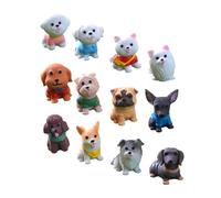 BESPORTBLE 12 Pièces Figurines Mini Chiens Résine Décoratives Modèles Réalistes pour Jardin Miniature et Bureau Accessoires Animaux de Compagnie Lot de Petits Chiots Colorés