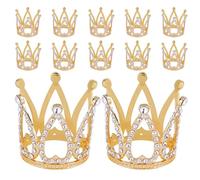 BESPORTBLE 12 Pièces Mini Couronnes Gâteau Anniversaire Garçon Fille Petite Couronne Princesse Légère et Confortable Accessoires Décoratifs pour Fête Anniversaire et Shower