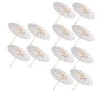 BESPORTBLE 12 Pièces Parasol Papier Blanc Diamètre Lot de Parasols Mariage Chinois Décoratifs Accessoires DIY pour Garçon Fille et Adultes Décoration Fête et Cérémonie