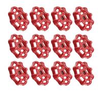 BESPORTBLE 12 Pièces Poignée de Robinet Ronde en Fer, Alésage 6x6 Mm, Rouge | Remplacement pour Robinet Extérieur, Ouverture de Tige Intégrée, Usage Eau et Chimie, Repérage Rapide