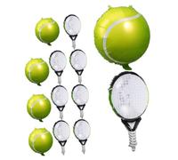 BESPORTBLE 12 pièces Tennis Racket And Ball Foil Balloons Set Lightweight Tennis Garland Decorations For Sports And Birthday Parties