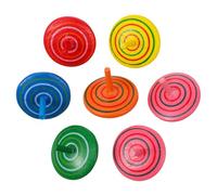 BESPORTBLE 12 pièces Toupies Bois Colorées Jouets Gyroscope de Décompression pour Garçon Fille Cadeau Fête Anniversaire Garçon Fille Couleur Aléatoire Couleur Aléatoire