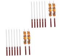 BESPORTBLE 12pièces Brochettes Acier Avec Poignée à Plat Pour Barbecue Cuisine Et Camping