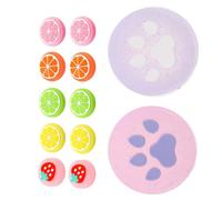 BESPORTBLE 14 pièces Capuchons Joystick Switch Silicone Antidérapants Lumineux Fruit et Patte de Chat Accessoires Manette Remplacement Ergonomique pour Gaming
