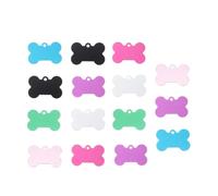BESPORTBLE 15 Étiquettes D'identification pour Animaux de Compagnie 38 Mm en Aluminium Robuste, Forme Os, Couleurs Assorties, Accessoires Suspendus pour Colliers Chiens et Chats, Utiles