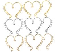 BESPORTBLE 15 pièces Crochets pour Boucles Oreilles DIY Mixte Or Argent pour Fabrication Bijoux Femmes Accroche Boucle Oreille Pendante