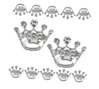 BESPORTBLE 15pièces Broche Épingle Couronne Mini Cristaux Argentée Accessoires Mariage Anniversaire Et Fête Avec Fermeture Sécurisée