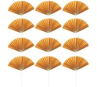 BESPORTBLE 16 Pcs Décorations Gâteau Pliables en Éventail de Papier Doré, Accessoires pour Cupcakes et Fruits, Décorations Anniversaire Festives, Lot 8 Paires pour Fête Élégante