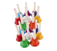 BESPORTBLE 16 Pièces Cloche à Main Colorée Instruments de Musique Éducatifs pour Garçon Fille Reconnaissance Exploration Musicale pour Écoles et Activités Familiales