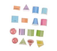 BESPORTBLE 16 Pièces Formes Géométriques Pliables pour Garçon Fille Blocs Solides Colorés Sécurisés pour Enseignement Mathématique et Classe Stem