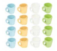 BESPORTBLE 16 Pièces Lot de Mini Mugs Résine Colorés pour Maison de Poupée Accessoires Cuisine Jouets pour Garçon Fille Tasses à Thé Miniatures Résistantes et Décoratives
