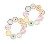 BESPORTBLE 18 Pcs Dollhouse Miniature Trays with Intricate Patterns Mini Food Plates for Dollhouse Kitchen Accessories Realistic Tableware Props for Tiny House Scene Layout