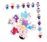 BESPORTBLE 18 Pcs Puppets pour Garçon Fille Doux Famille à Doigts Jouets Éducatifs Interactifs pour Jeu Apprentissage et Contes