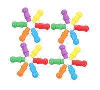 BESPORTBLE 180 Pièces de Jeu Bois Colorés pour Dames Chinoises et Jeu de Accessoires Solides Bois Naturel Pièces Humanoïdes Créatives pour Garçon Fille Marqueurs de Plateau Multicolores