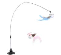 BESPORTBLE 1ensemble Baguette Interactive Teaser pour Chat avec Ventouse De Jouets Plume Et Accessoires Amovibles pour Exercices Intérieurs des