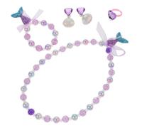 BESPORTBLE 1Ensemble Bijoux pour Collier Bracelet Boucles Oreilles et Pendentif Sirène Perles Accessoires de Mode pour Filles pour Fêtes