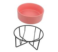 BESPORTBLE 1ensemble Bol Surélevé Céramique pour Chat Et Chiot avec Support Récipient Créatif pour Nourriture Et Eau Rose