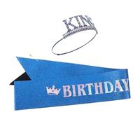 BESPORTBLE 1ensemble Et Sash Pour Anniversaire Masculin Décorations De Fête Élégantes Avec Couronne Ajustable Et Étoffe Unique Accessoires De Fête Pour Célébrations Spéciales