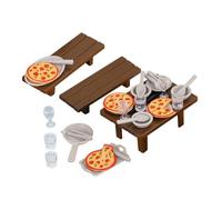 BESPORTBLE 1Ensemble Figurines de Barbecue Miniature pour Maison de Décoration de Fausse Pizza Cuisine Accessoires de Jeu Créatifs