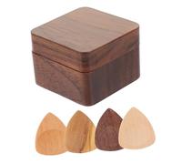 BESPORTBLE 1Ensemble Kit de Boîte de Rangement Bois avec Petits Médiators de Guitare Électrique Plectres Épais pour Musiciens pour Performances et Entraînements