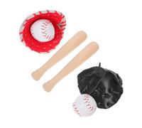 BESPORTBLE 1Ensemble Kit de Simulation de Baseball Miniature de Battes et Balles pour Décoration de Maison Thématique