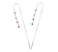 BESPORTBLE 1Paire Boucles Oreilles à Glands Zircon Coloré Longues Et Élégantes Plaqué