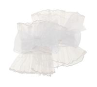 BESPORTBLE 1paire De Mariée Dentelle Pour Femmes Manchettes Courtes Tulle Mitaines Sans Doigts Élégantes Manchettes Lolita Avec Nœud Parfaits Pour Bals Et Fêtes
