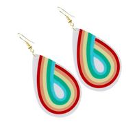 BESPORTBLE 1Paire Teardrop Acrylic Earrings For Women Unique Rainbow Drop Dangle Jewelry For Style