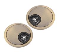 BESPORTBLE 2 Cache-Câbles de Bureau en Alliage de Zinc 60 MM Passe-Fil Rond pour Meuble Cache-Trou de Câble Solide Finition Électroplaquée Organiseur de Câbles pour Bureau et Maison