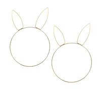 BESPORTBLE 2 Cercles en Fer Doré de Tête de Lapin pour Décoration de Couronne de Pâques, Ornement Rond Métallique, Support Décoratif pour Guirlande Murale Festive, 2 Pièces
