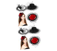 BESPORTBLE 2 Ensembles Accessoires De Cheveux De Chapeau Adultes Dame Pseudo Pour À La Mode Chapeaux D'événement Chapeaux D'arc Bonnet De Fascinateur Coiffure Femme Engrener 3 Pièces * 2