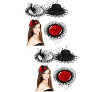 BESPORTBLE 2 Ensembles Accessoires De Cheveux De Chapeau Engrener Coiffure Femme À La Mode Pseudo Petit Adultes Chapeau Femme Couvre-chef Fascinateur La Plume 3 Pièces * 2
