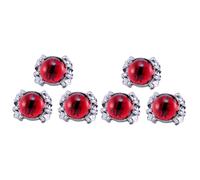 BESPORTBLE 2 Ensembles Anneau D'oeil Anneau Masculin Bague Femme D'oeil De Diable Bague Yeux De L'enfer e Punk Bijoux Pour Hommes Groupe Alliage Rouge 3 Pièces * 2