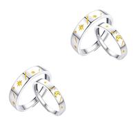 BESPORTBLE 2 Ensembles Bague De Couple Anneau Bagues De Fiançailles Bagues De Couple Réglables Bague Créative Bagues D'amoureux Bagues Assorties Réglables Quelques Bagues Cuivre 2 Pièces * 2