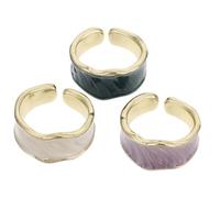 BESPORTBLE 2 Ensembles Bague Femme Gemstone Rings Feist Gala Anneaux Mariage Bijoux Filles Empiler Bijoux De Doigt Rétro Décoration De Doigt Alliage De Zinc 3 Pièces * 2