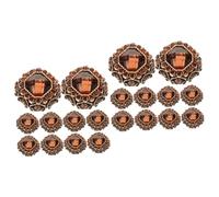 BESPORTBLE 2 Ensembles Boutons En Métal Attache Fixation Coudre Des Boutons-pression Pour Les Vêtements Embellir Pour La Couture Boucler Boutons À Coudre Brun Strass 10 Pièces * 2