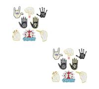 BESPORTBLE 2 Ensembles Broche Vintage Punk Pin De Thème Main Pour Vêtements Accessoire Mode Pour Garçon Fille Et Adultes 8 Pièces * 2
