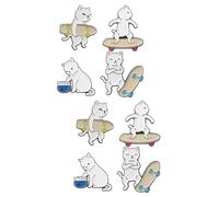 BESPORTBLE 2 Ensembles Broches De Chat En Métal Épingle À Chat Joli Chat Épingles Accessoires De Chats Broches En Forme De Chat Broche Chats Mignon Miaou Chat Badges Alliage 4 Pièces * 2