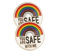 BESPORTBLE 2 Ensembles Broches Émaillées Arc Pin You Are Safe With Me Accessoire De Fierté Lgbtq Pour Vêtements Et Sacs 2 Pièces * 2