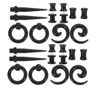 BESPORTBLE 2 Ensembles Des Boucles D'oreilles Kit De Perçage D'oreille Boules Quies De Tunnels Auditifs Kit De Jauge D'oreille Piercing Conique Jauges En Spirale Acrylique Black