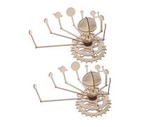 BESPORTBLE 2 Ensembles DIY Wooden Solar System Puzzle Kit with Nine Planets Model for Educational Stem Science Toy Family Classroom Learning