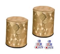 BESPORTBLE 2 Ensembles Gobelets à Dés Cuir avec Dés Kit de Jeux de Société Accessoires de Divertissement Cuir Antidérapants et Résistants Aux Chocs