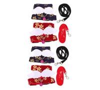 BESPORTBLE 2 Ensembles Laisse de Hamster Harnais de Lapin Mignon Ceinture réglable Guinée Laisse pour Hamster Laisse en Denim Robes Lapin Gilet et Laisse Corde de Harnais de Lapin Jean