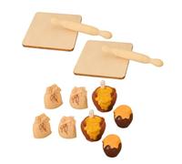 BESPORTBLE 2 Ensembles Miniature Dollhouse Kitchen Props with Resin and Wood Rolling Pin Honey Jar and Flour Bag Pretend Play Accessories for Creative Baking